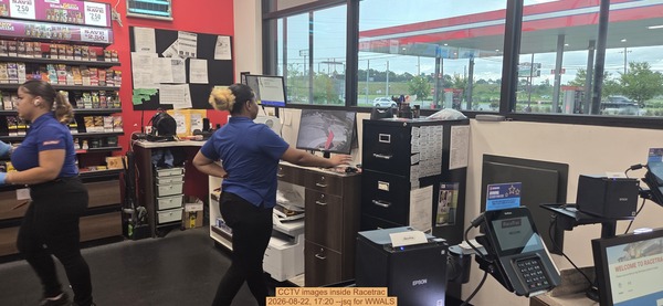 [CCTV images inside Racetrac, 2026-08-22, 17:20 --jsq for WWALS]