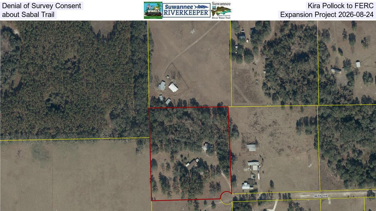 Denial of Survey Consent, Kira Pollock to FERC, about Sabal Trail Expansion Project 2026-08-24