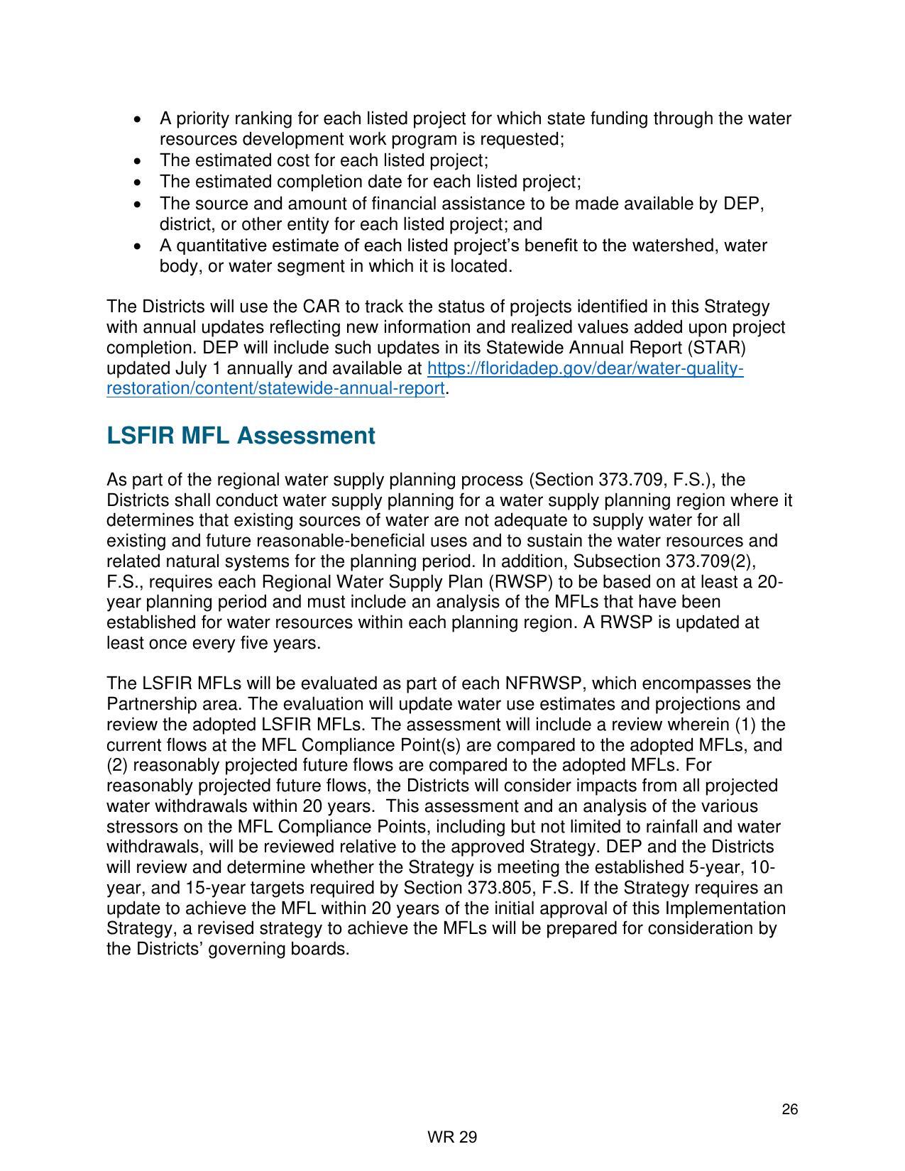 LSFIR MFL Assessment