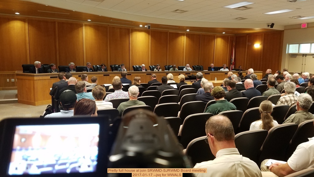 Pretty full house at join SRWMD-SJRWMD Board meeting, 2017-01-17 --jsq for WWALS