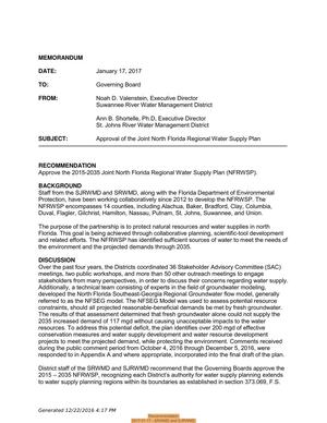 [Recommendation, 2017-01-17 --SRWMD and SJRWMD]