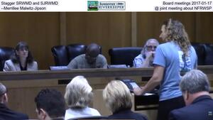 [Stagger SRWMD and SJRWMD Board meetings, 2017-01-17 --Merrillee Malwitz-Jipson @ joint meeting about NFRWSP]