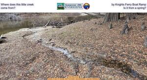 [Where does this little creek by Knights Ferry Boat Ramp come from? Is it from a spring?]