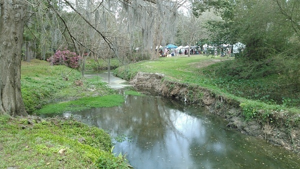 Festival tents beyond One Mile Creek
