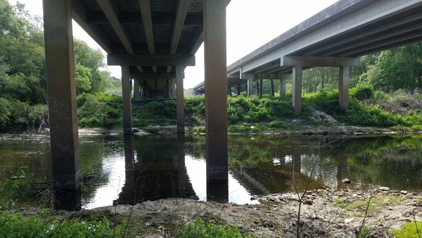 Under US 84 bridge across to Lowndes County