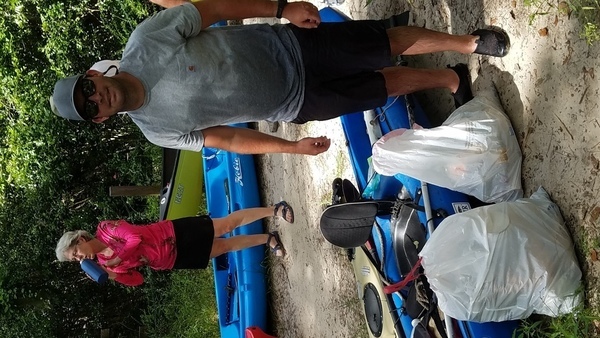 Kerry Sullivan with trash we collected (Shirley Kokidko in background),